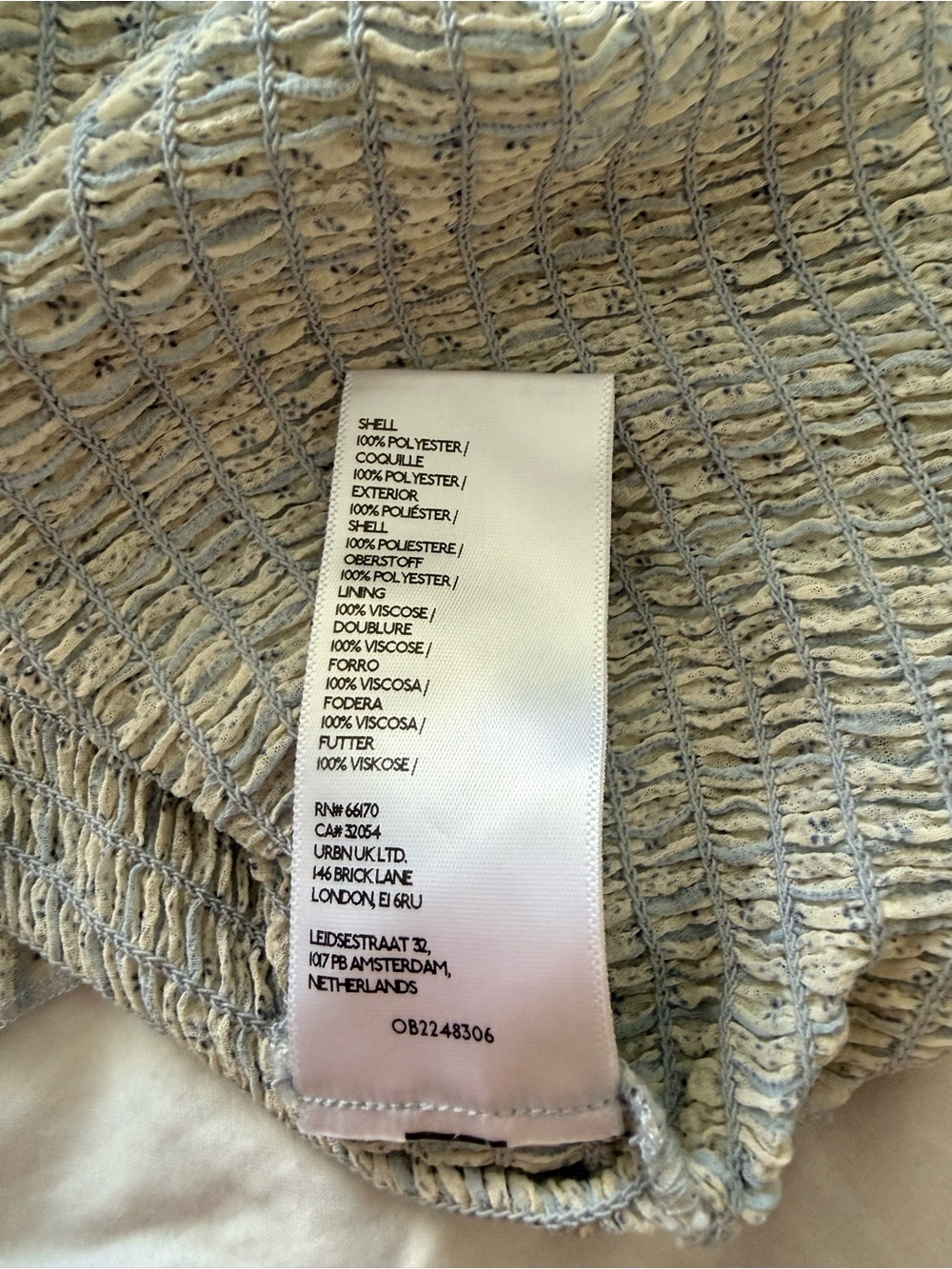 URBAN OUTFITTERS Kimchi Blue Light Blue Striped Smocked Crop Top - Picture 7 of 7